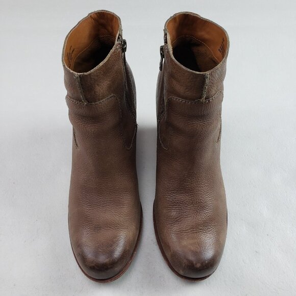 Kork Ease Michelle Ankle Boot Womens 8.5 Brown Leather Side Zip Heeled Wedge - Picture 7 of 15